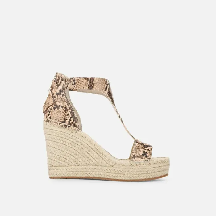 Kenneth Cole Olivia Snake TStrap Sandal Cocoa Women Sandals