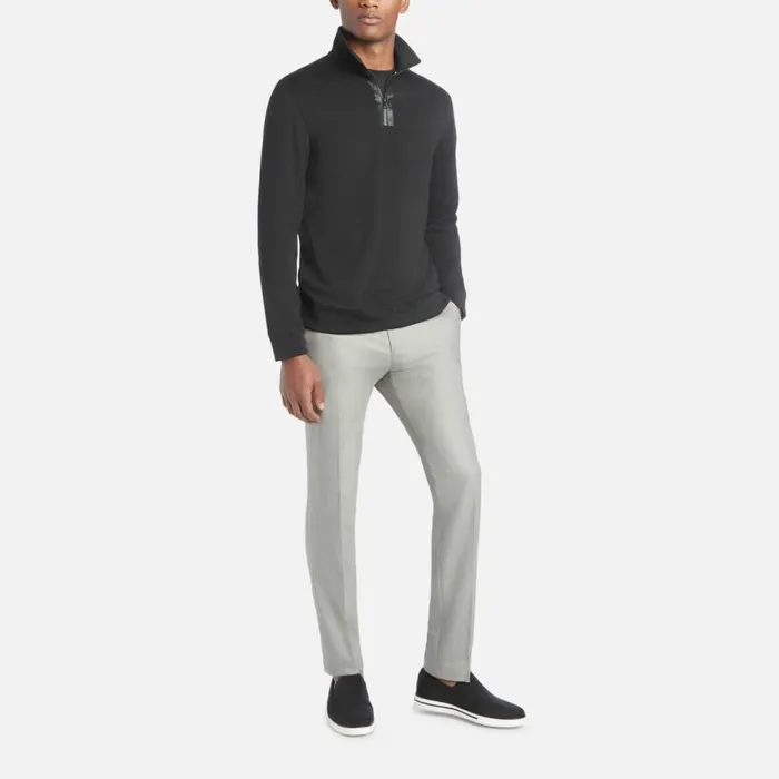 Kenneth Cole Premium Stretch Twill Slim Fit Flex Waistband Flat Front Dress Pant Lt Grey Men Bottoms
