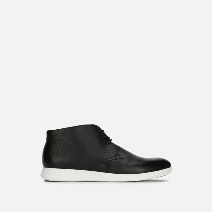 Kenneth Cole Rocketpod Leather Chukka Sneaker With The Rebound System Ip Black Men Boots