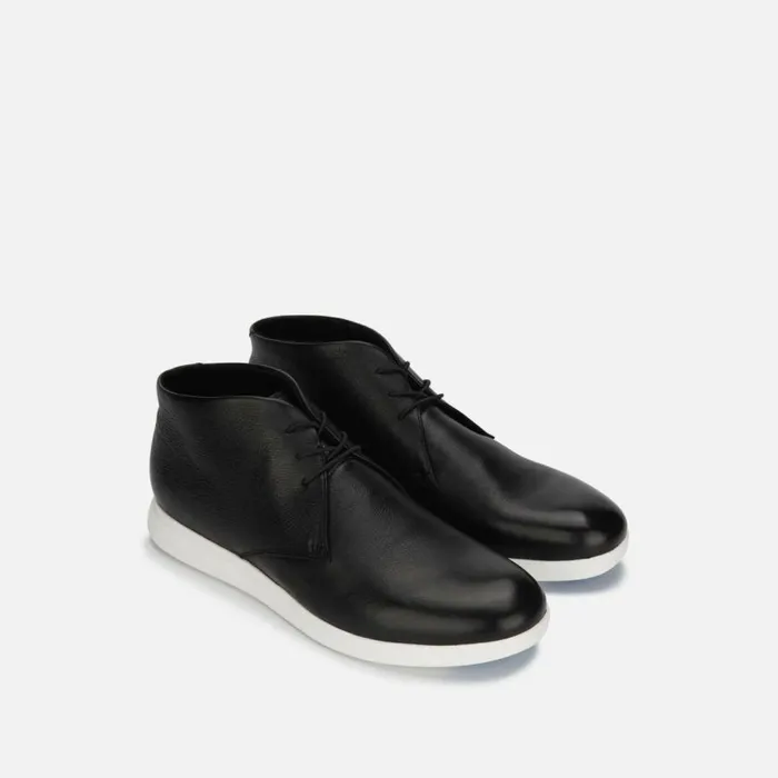 Kenneth Cole Rocketpod Leather Chukka Sneaker With The Rebound System Ip Black Men Boots