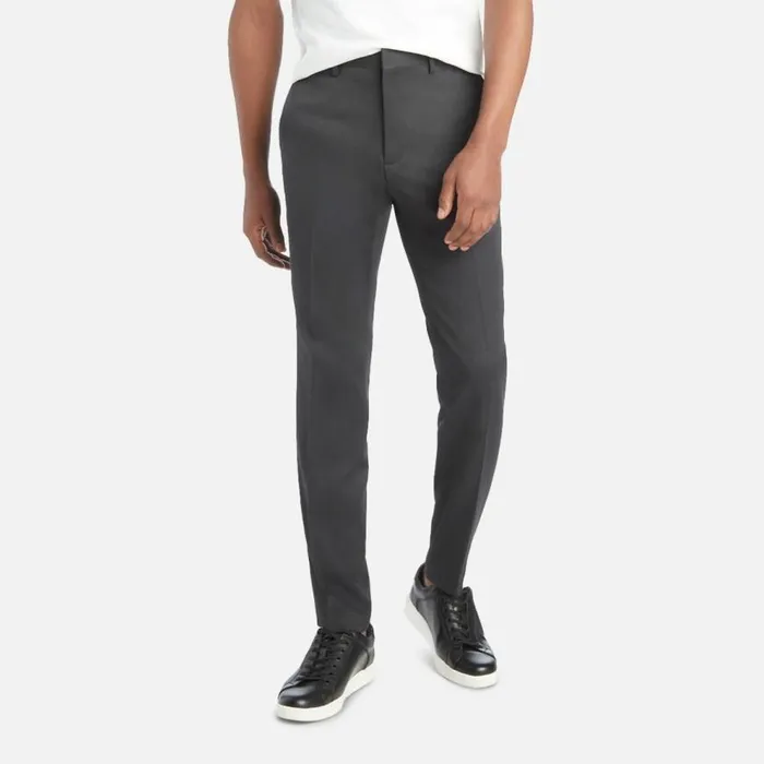Kenneth Cole Stretch Urban Heather Slim Fit Flex Waistband Flat Front Dress Pant Charcoal Men Bottoms Kenneth Cole Stretch Urban Heather Slim Fit Flex Waistband Flat Front Dress Pant Charcoal Men Bottoms