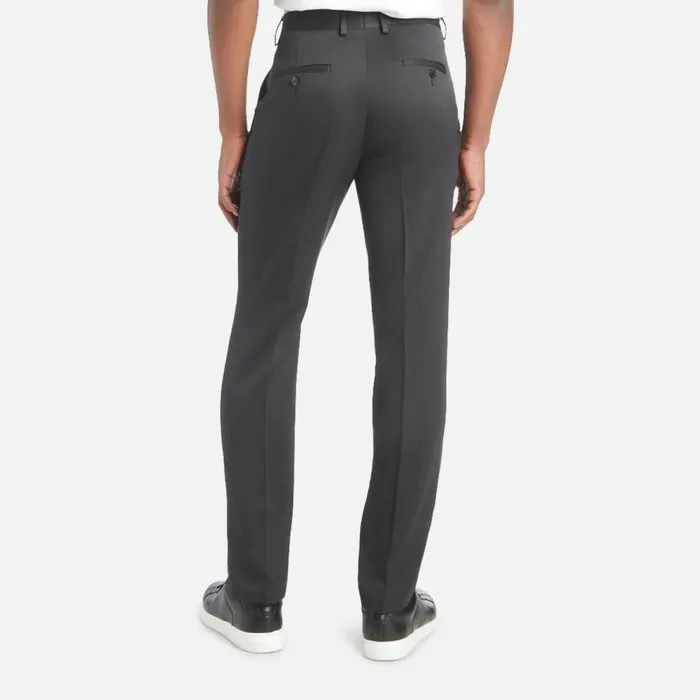 Kenneth Cole Stretch Urban Heather Slim Fit Flex Waistband Flat Front Dress Pant Charcoal Men Bottoms