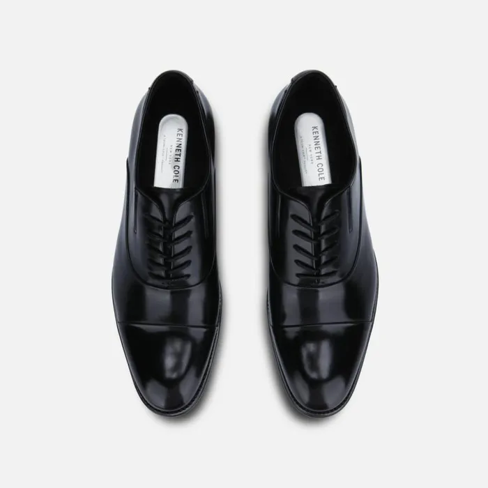 Kenneth Cole Tully Cap Toe Oxford Black Men Oxfords