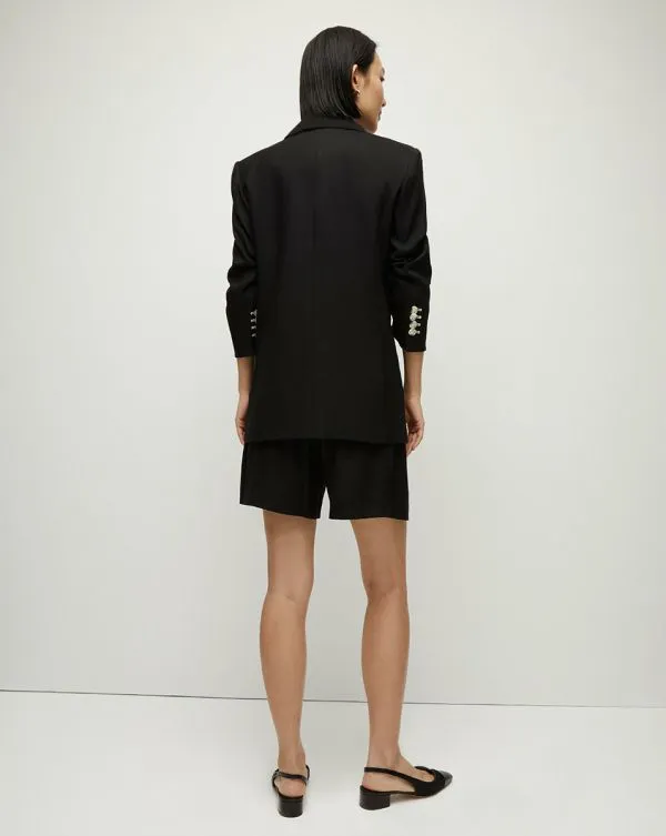 Kiernan Linen Dickey Jacket Black Women Veronica Beard Jackets and Outerwear
