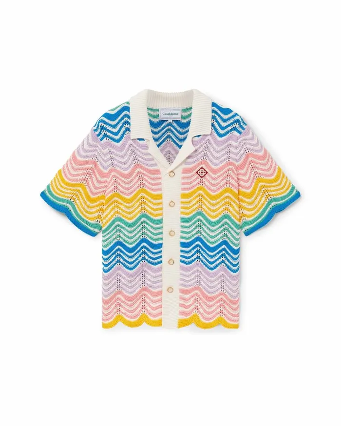 Knitwear Men Casablanca Paris Gradient Wave Knit Shirt