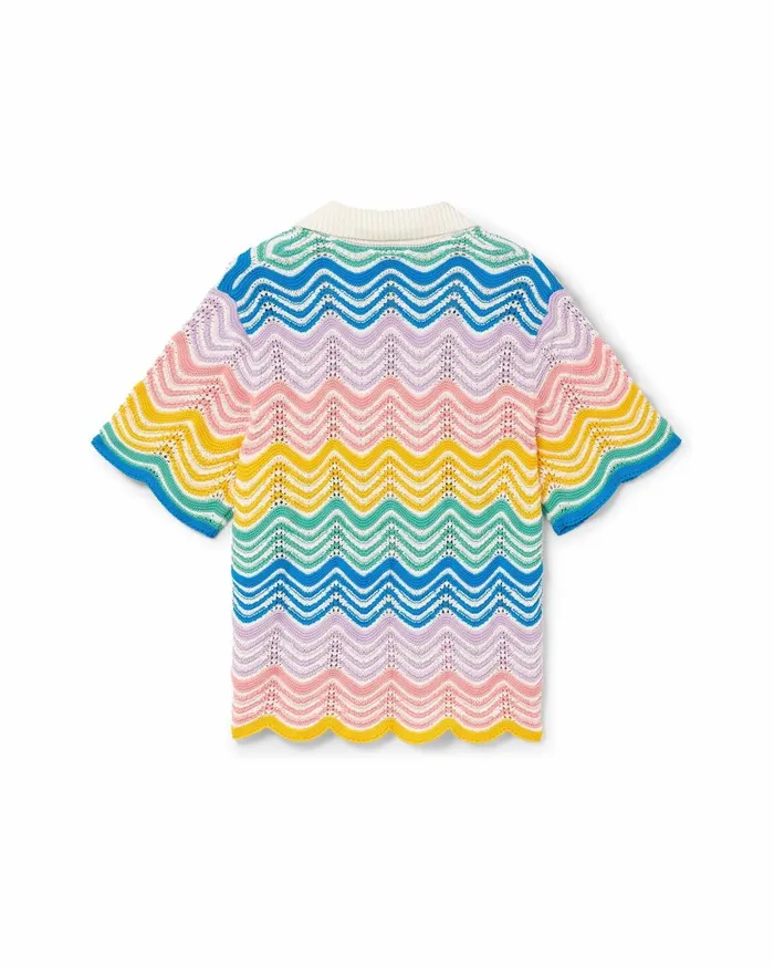 Knitwear Men Casablanca Paris Gradient Wave Knit Shirt Knitwear Men Casablanca Paris Gradient Wave Knit Shirt