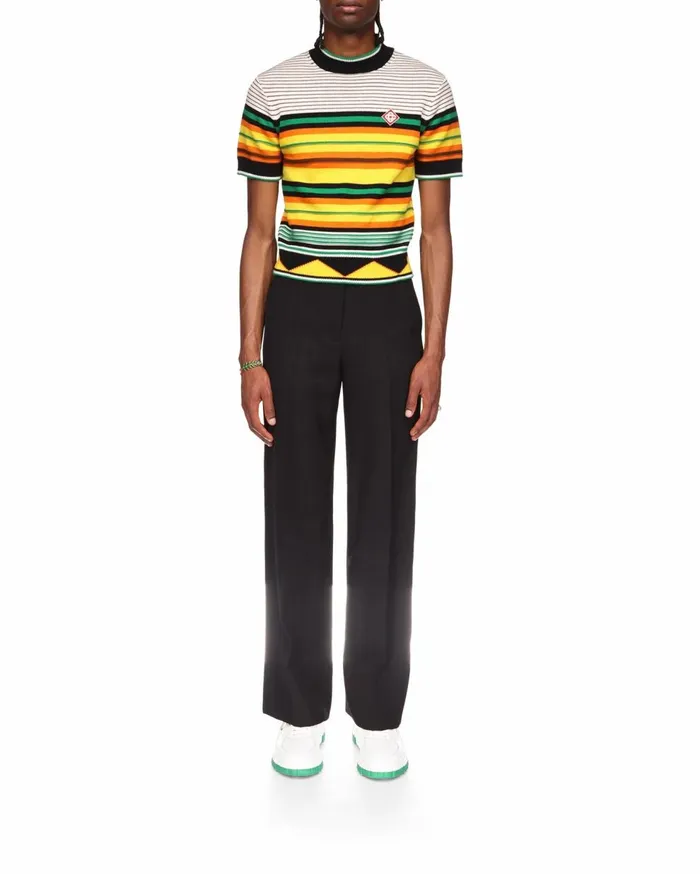 Knitwear Men Casablanca Paris Knit Striped TShirt Knitwear Men Casablanca Paris Knit Striped TShirt