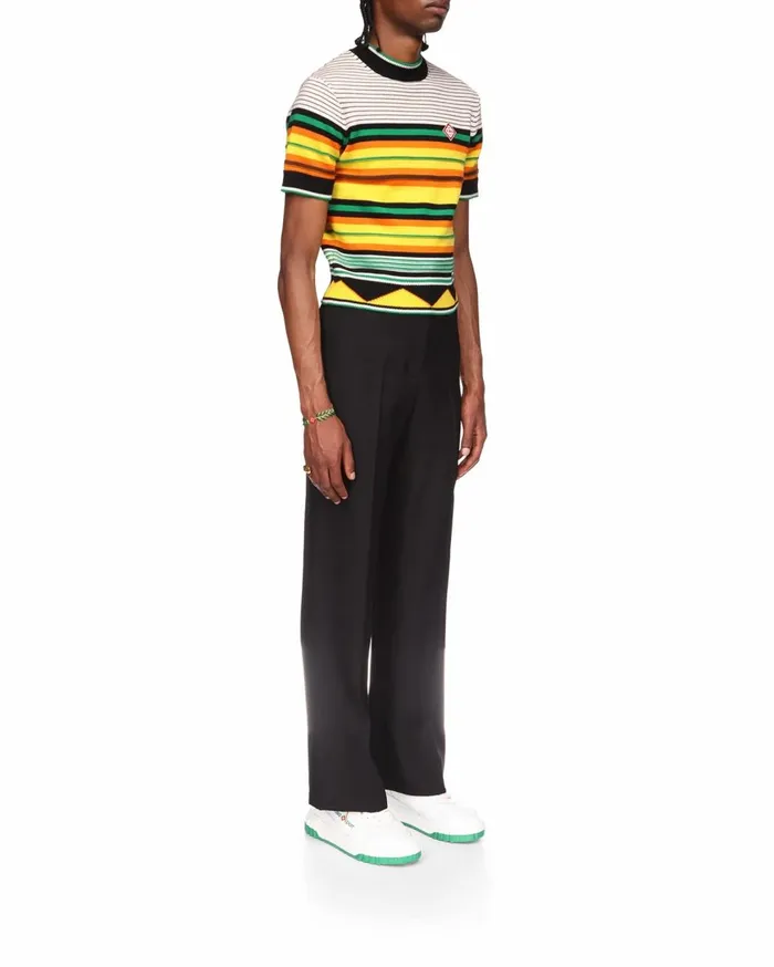 Knitwear Men Casablanca Paris Knit Striped TShirt Knitwear Men Casablanca Paris Knit Striped TShirt