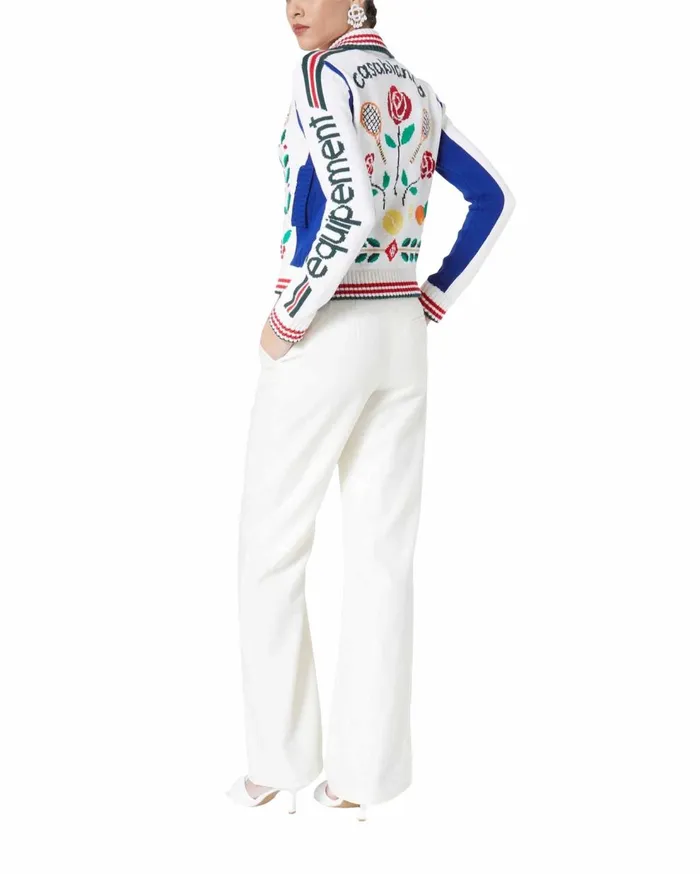 Knitwear Women Casablanca Paris Laurel Intarsia Knit Jacket