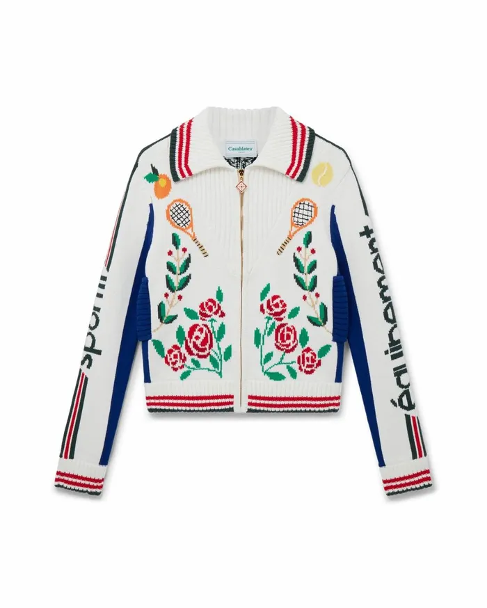 Knitwear Women Casablanca Paris Laurel Intarsia Knit Jacket