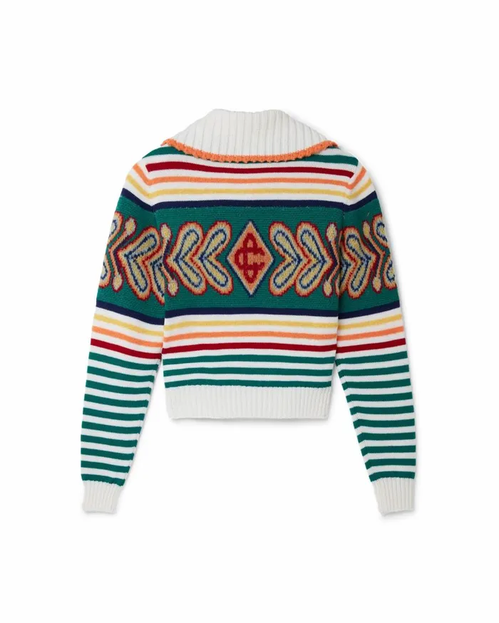 Knitwear Women Casablanca Paris Multicolour Diamond Zip Up Jumper Knitwear Women Casablanca Paris Multicolour Diamond Zip Up Jumper