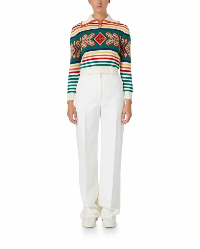 Knitwear Women Casablanca Paris Multicolour Diamond Zip Up Jumper Knitwear Women Casablanca Paris Multicolour Diamond Zip Up Jumper