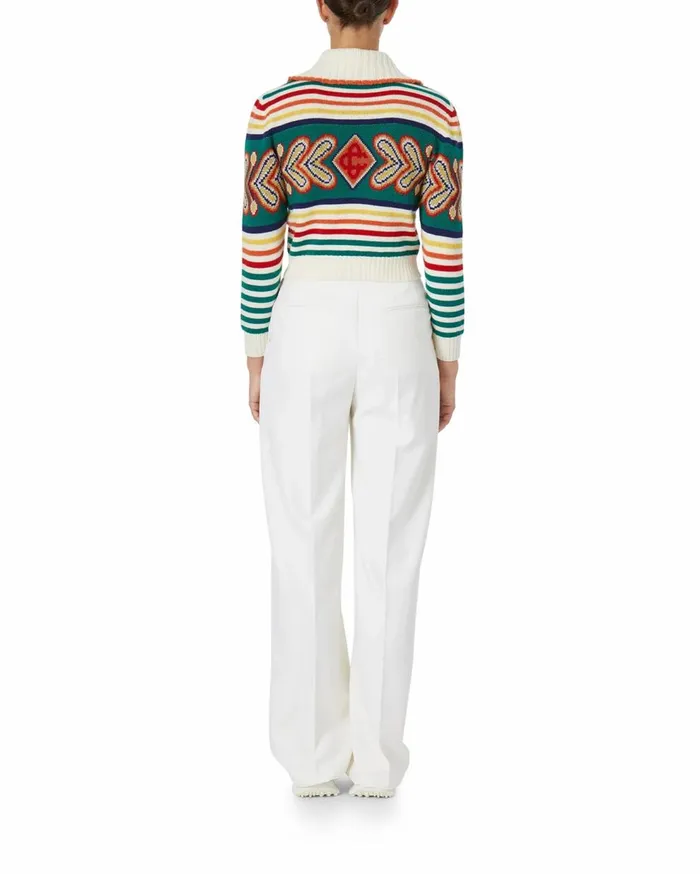 Knitwear Women Casablanca Paris Multicolour Diamond Zip Up Jumper Knitwear Women Casablanca Paris Multicolour Diamond Zip Up Jumper