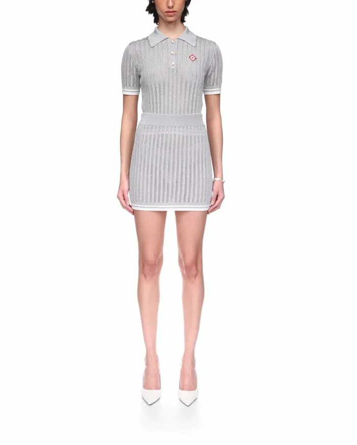 Knitwear Women Casablanca Paris Silver Knit Skirt