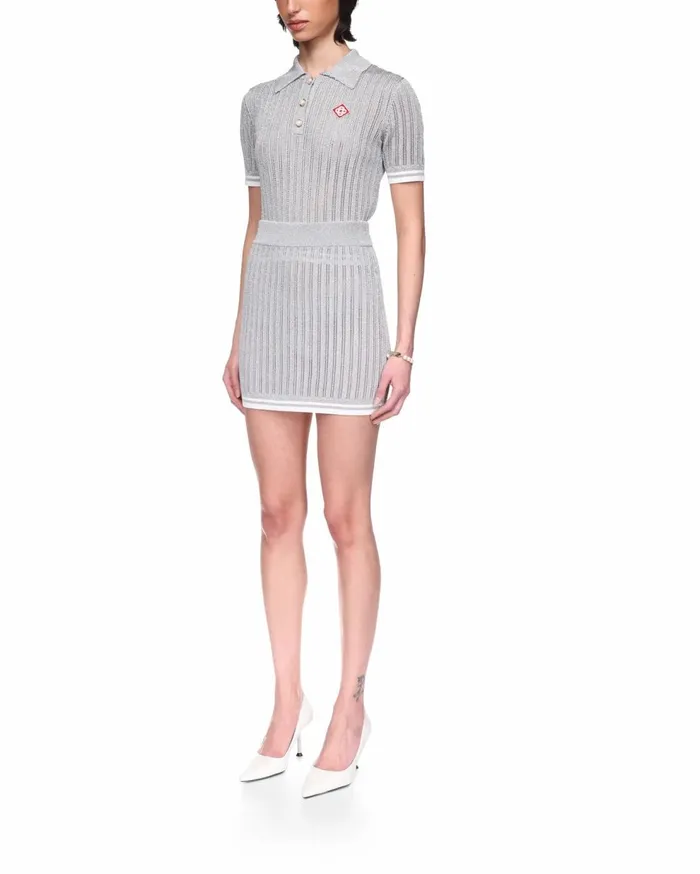 Knitwear Women Casablanca Paris Silver Knit Skirt