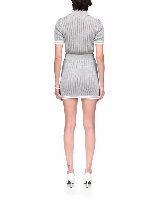 Knitwear Women Casablanca Paris Silver Knit Skirt