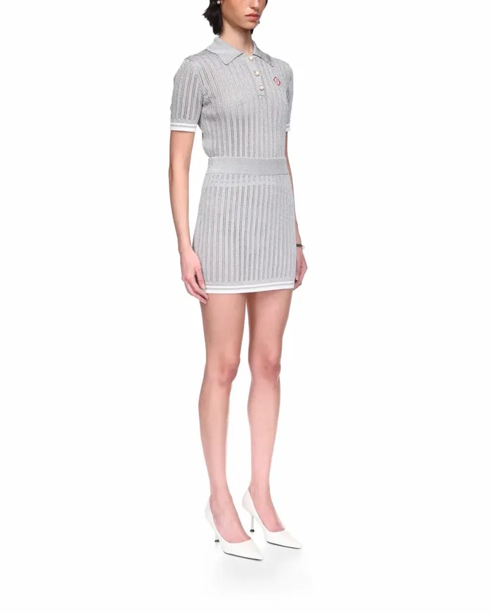 Knitwear Women Casablanca Paris Silver Knit Skirt