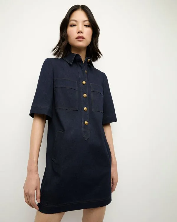 Koulis Denim Dress Midnight Wash Women Veronica Beard Dresses Koulis Denim Dress Midnight Wash Women Veronica Beard Dresses