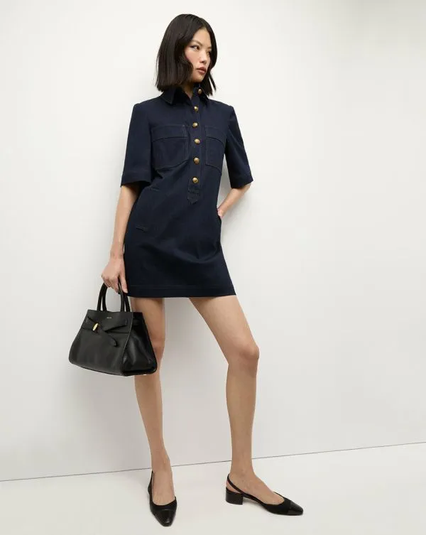 Koulis Denim Dress Midnight Wash Women Veronica Beard Dresses Koulis Denim Dress Midnight Wash Women Veronica Beard Dresses