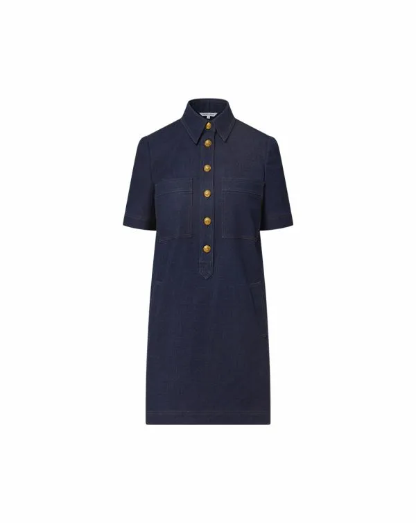 Koulis Denim Dress Midnight Wash Women Veronica Beard Dresses Koulis Denim Dress Midnight Wash Women Veronica Beard Dresses