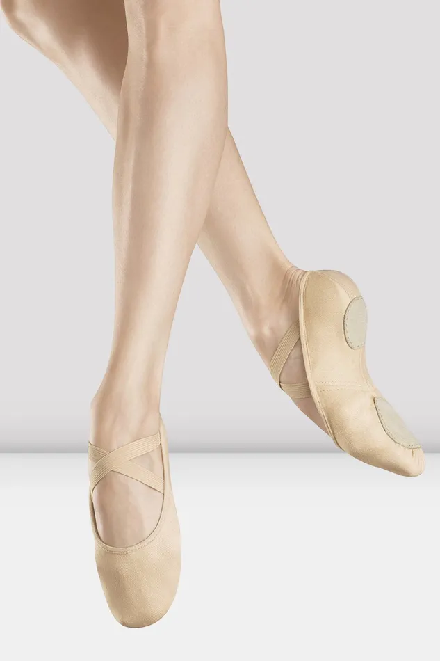 Ladies Infinity Stretch Canvas Ballet Shoes Light Sand Canvas Ballet Bloch Adult