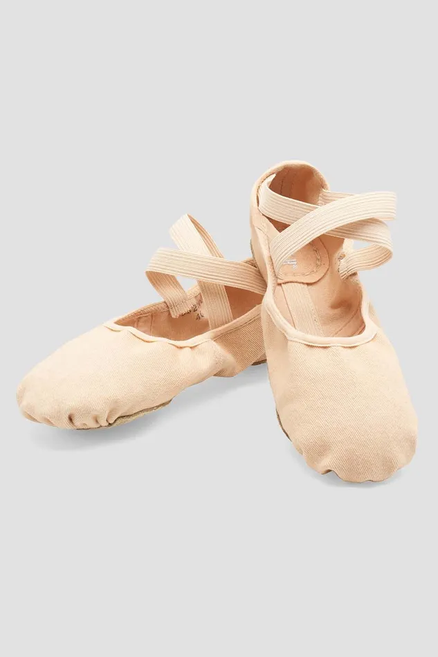 Ladies Infinity Stretch Canvas Ballet Shoes Light Sand Canvas Ballet Bloch Adult