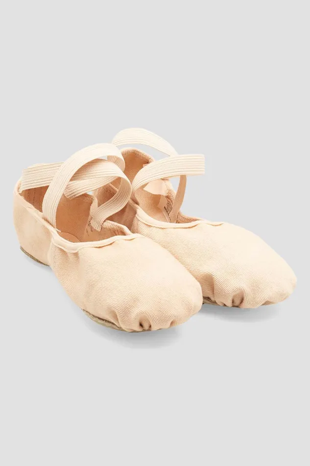 Ladies Infinity Stretch Canvas Ballet Shoes Light Sand Canvas Ballet Bloch Adult