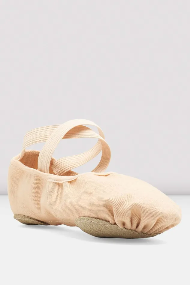 Ladies Infinity Stretch Canvas Ballet Shoes Light Sand Canvas Ballet Bloch Adult