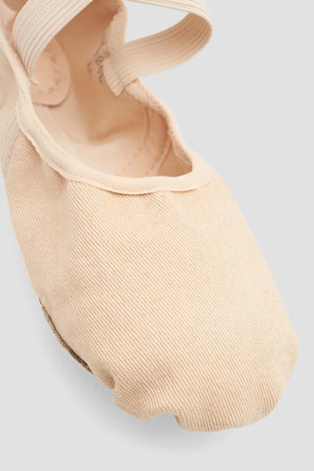 Ladies Infinity Stretch Canvas Ballet Shoes Light Sand Canvas Ballet Bloch Adult