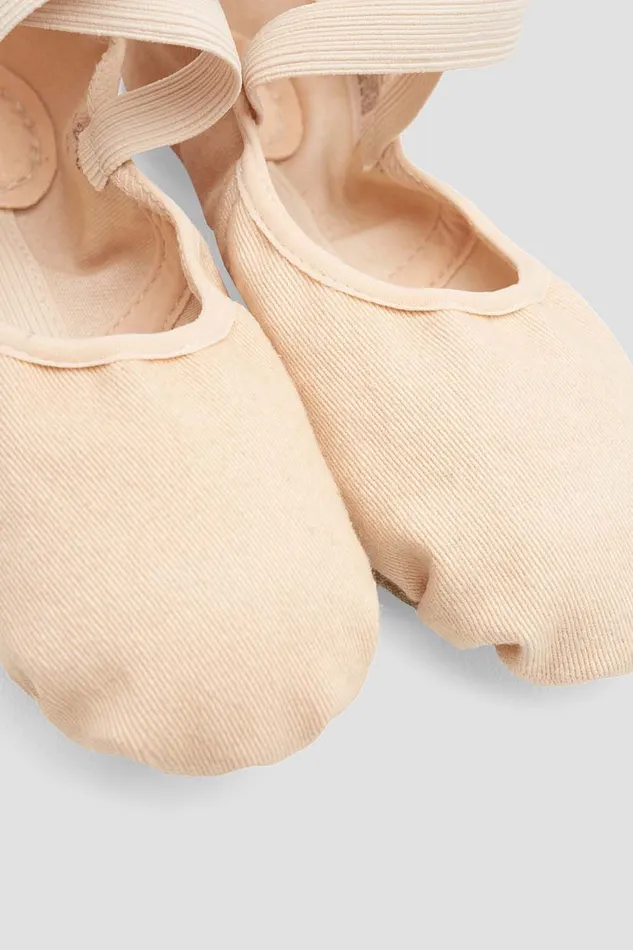 Ladies Infinity Stretch Canvas Ballet Shoes Light Sand Canvas Ballet Bloch Adult