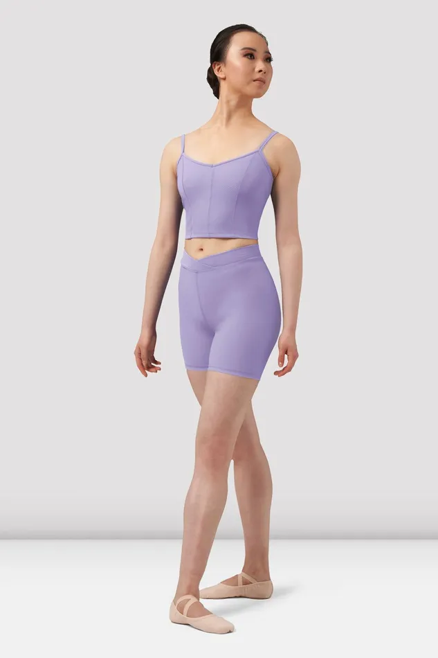 Ladies Mirella Chevron Camisole Crop Top Mauve Adult Tops Bloch