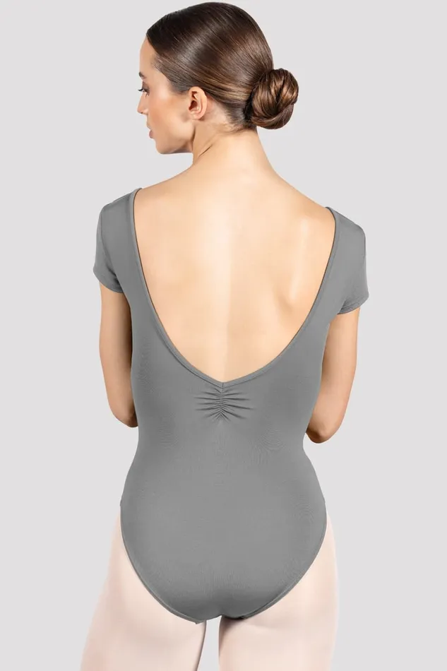 Ladies Penny Cap Sleeve Leotard Grey Adult Basics Bloch