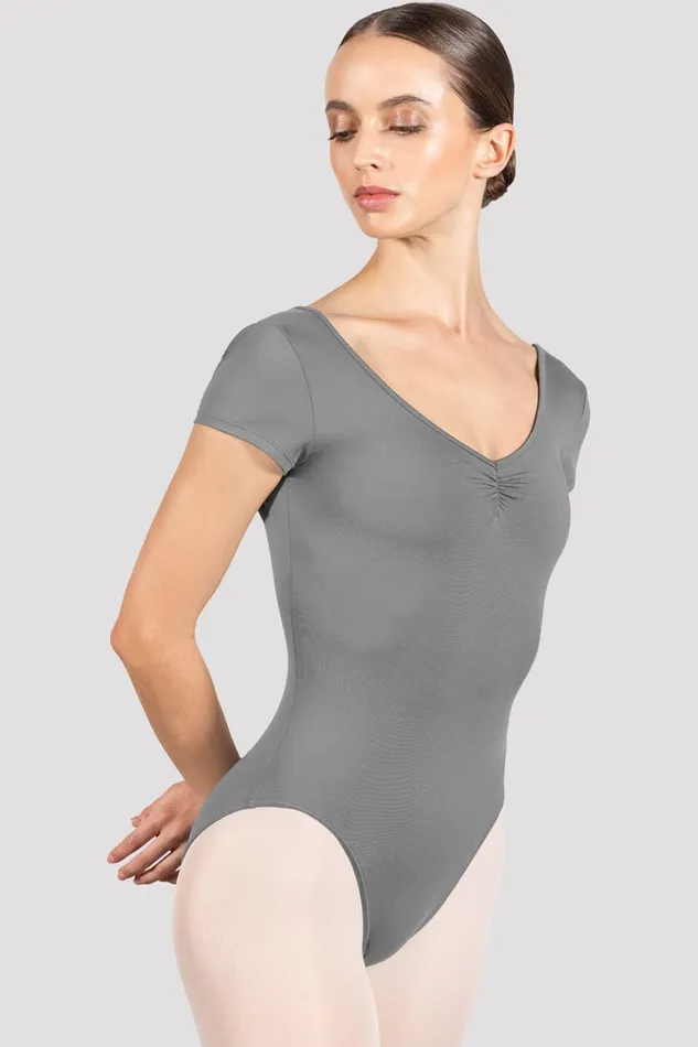 Ladies Penny Cap Sleeve Leotard Grey Adult Basics Bloch