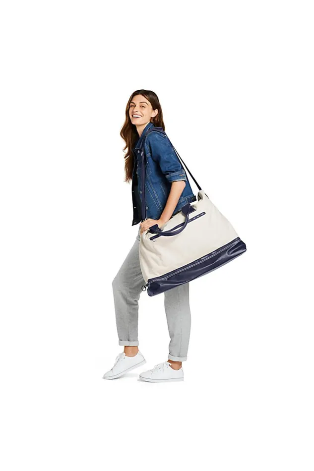 Lands039 End Accessories Men Canvas Getaway Duffle Bag Natural