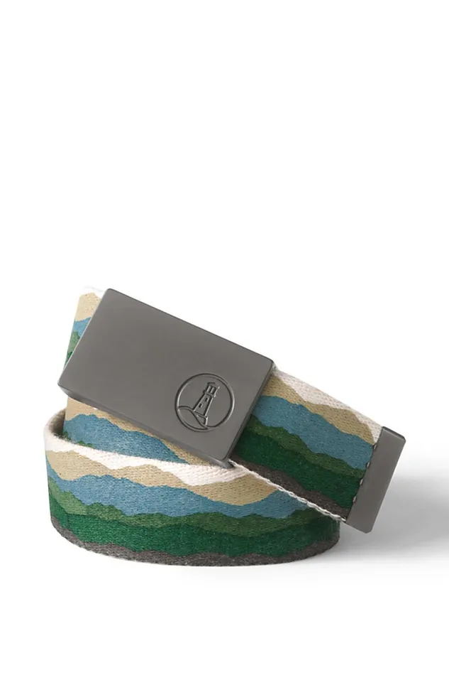 Lands039 End Accessories Men Comfort Plaque Belt Olive Mountain Ombre