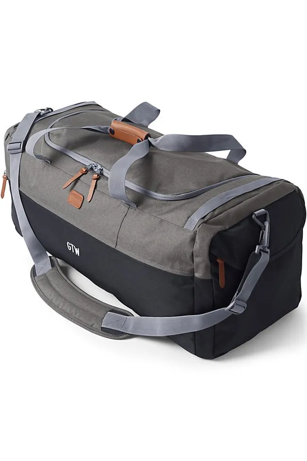 Lands039 End Accessories Men Large Everyday Travel Duffle Bag Oxidized Gray Heather