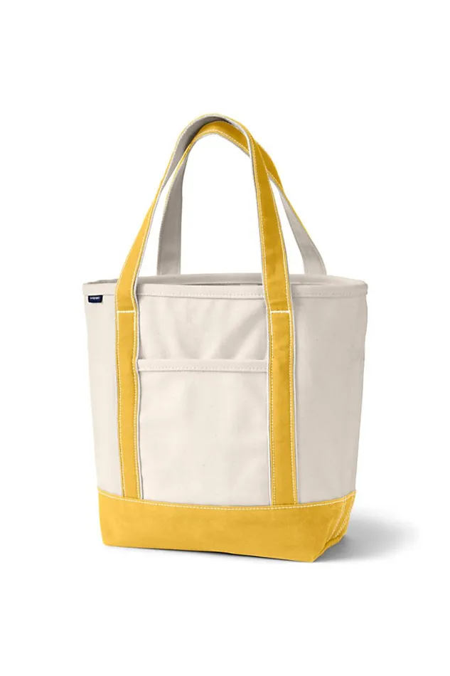 Lands039 End Accessories Men Medium Open Top Canvas Tote Bag Natural