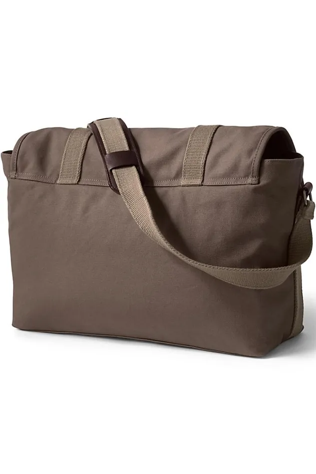 Lands039 End Accessories Men Waxed Canvas Messenger Bag Brown