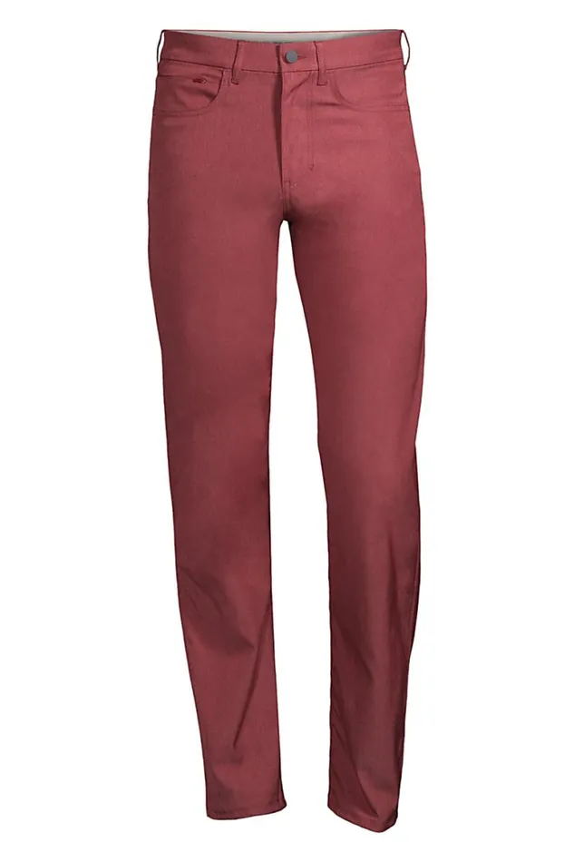 Lands039 End Activewear Men Active Performance 5 Pocket Chino Pants Brick Red Heather