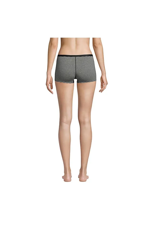 Lands039 End Bras and Underwear Women Comfort Knit Mid Rise Boyshort Underwear 8211 2 Pack Deep Sea Navy
