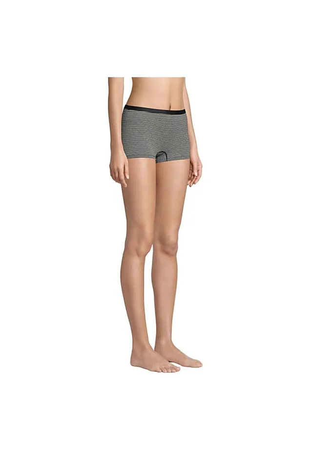 Lands039 End Bras and Underwear Women Comfort Knit Mid Rise Boyshort Underwear 8211 2 Pack Deep Sea Navy
