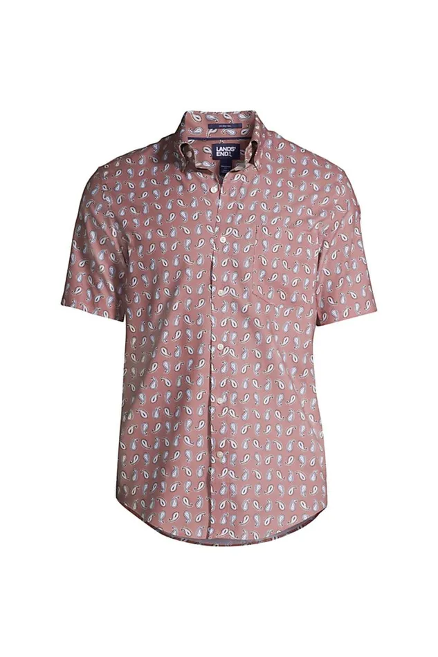 Lands039 End Casual Shirts Men Big And Tall Short Sleeve Traditional Fit No Iron Sportshirt Mauve Quartz Geo Paisley Lands039 End Casual Shirts Men Big And Tall Short Sleeve Traditional Fit No Iron Sportshirt Mauve Quartz Geo Paisley