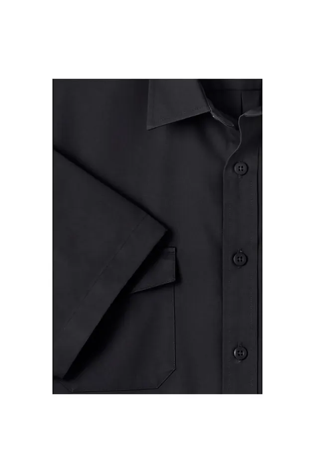 Lands039 End Casual Shirts Men Short Sleeve Straight Collar Work Shirt Black Lands039 End Casual Shirts Men Short Sleeve Straight Collar Work Shirt Black