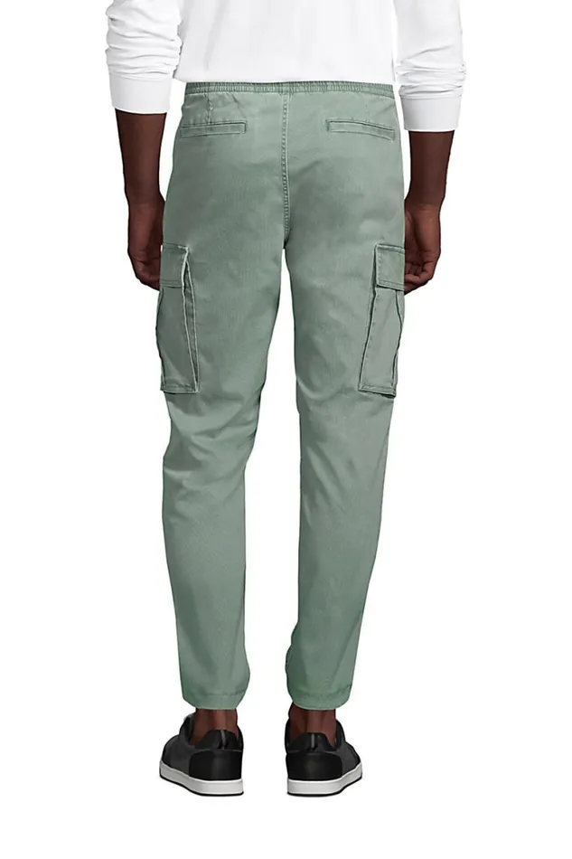 Lands039 End Chinos and Casual Pants Men Bedford Cargo Pants Washed Olive Green