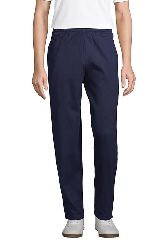 Lands039 End Chinos and Casual Pants Men Jersey Knit Sweatpants Radiant Navy