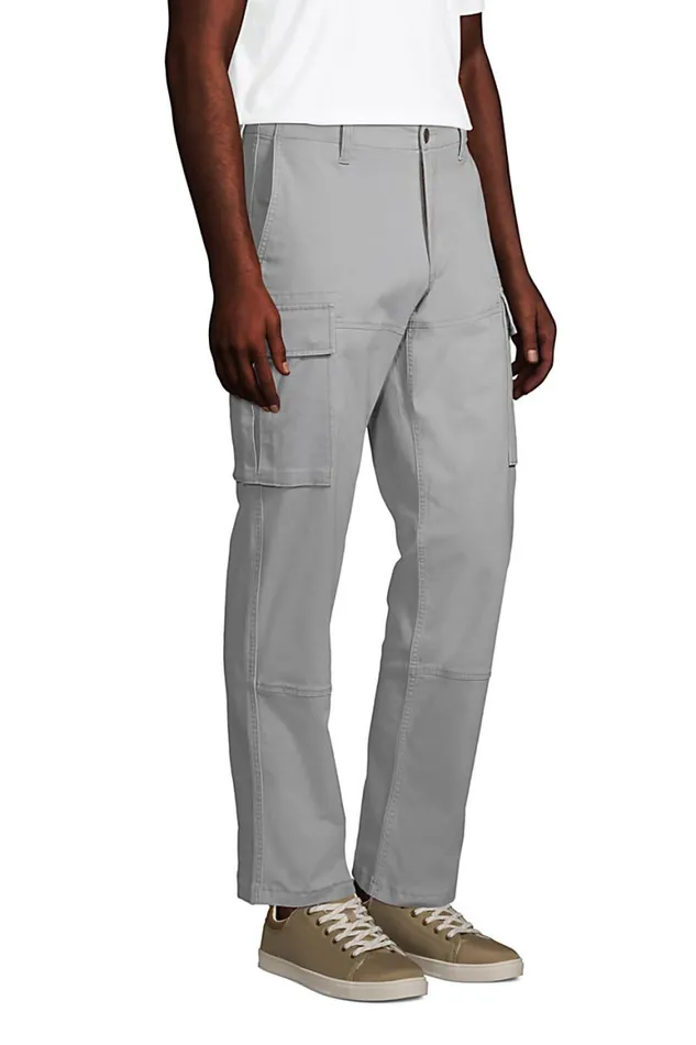 Lands039 End Chinos and Casual Pants Men Traditional Fit Comfort First Cargo Pants Ultimate Gray