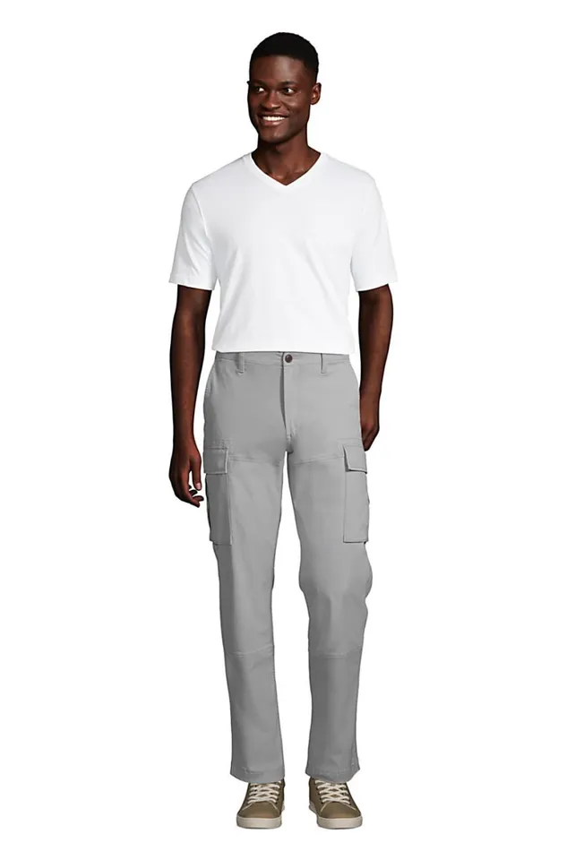 Lands039 End Chinos and Casual Pants Men Traditional Fit Comfort First Cargo Pants Ultimate Gray