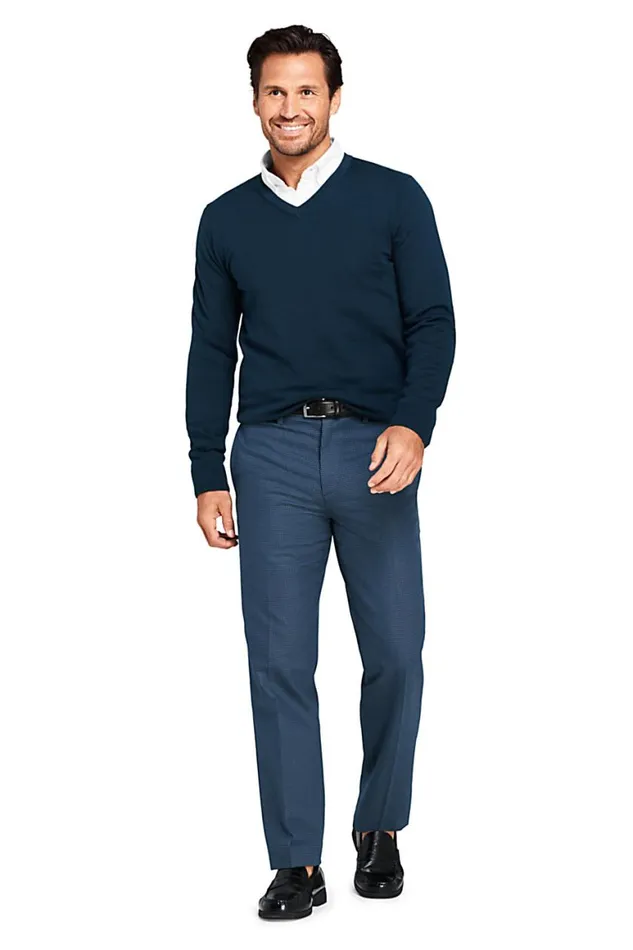 Lands039 End Chinos and Casual Pants Men Traditional Fit No Iron Chino Pants Navy Blue Houndstooth Lands039 End Chinos and Casual Pants Men Traditional Fit No Iron Chino Pants Navy Blue Houndstooth