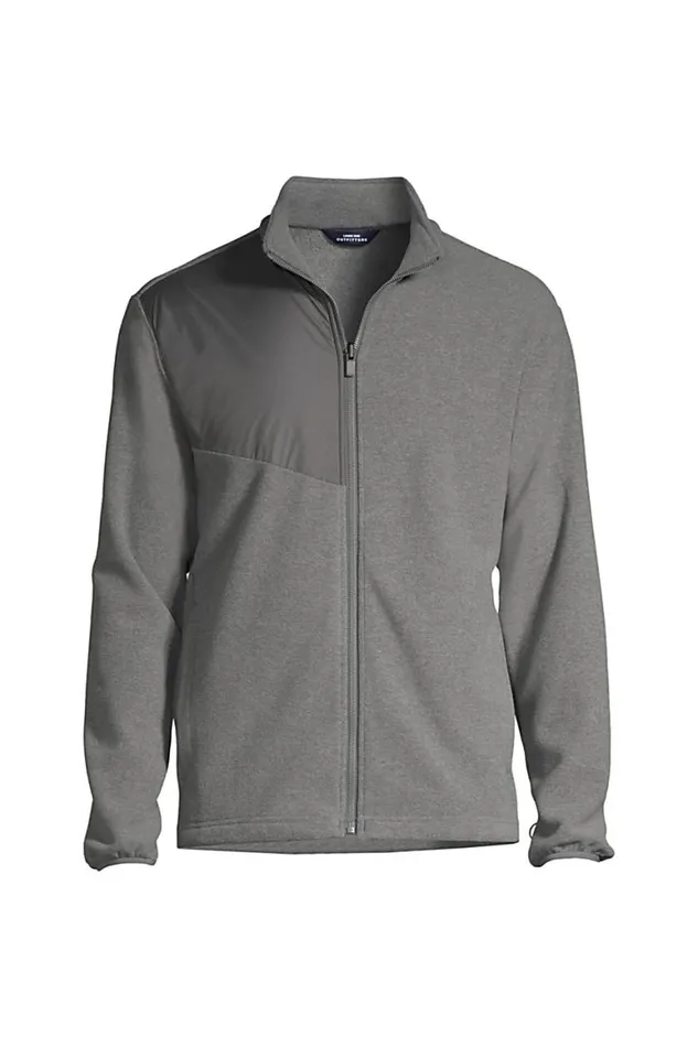 Lands039 End Coats and Jackets Men Big Thermacheck 200 Fleece Jacket Arctic Gray Heather