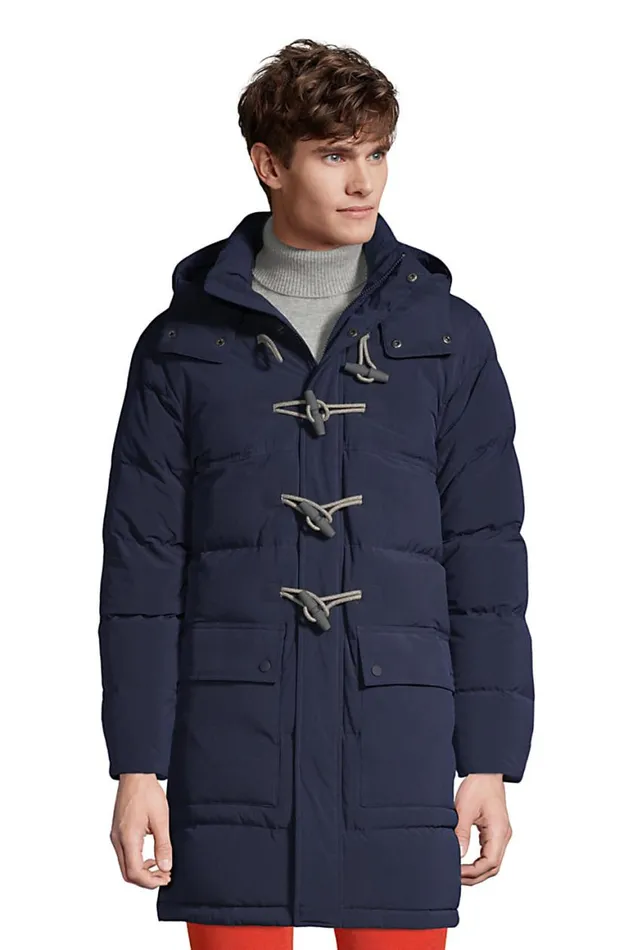 Lands039 End Coats and Jackets Men Down Duffle Coat Radiant Navy